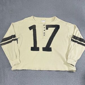 We The Free Cream and Black Long Sleeve Tee